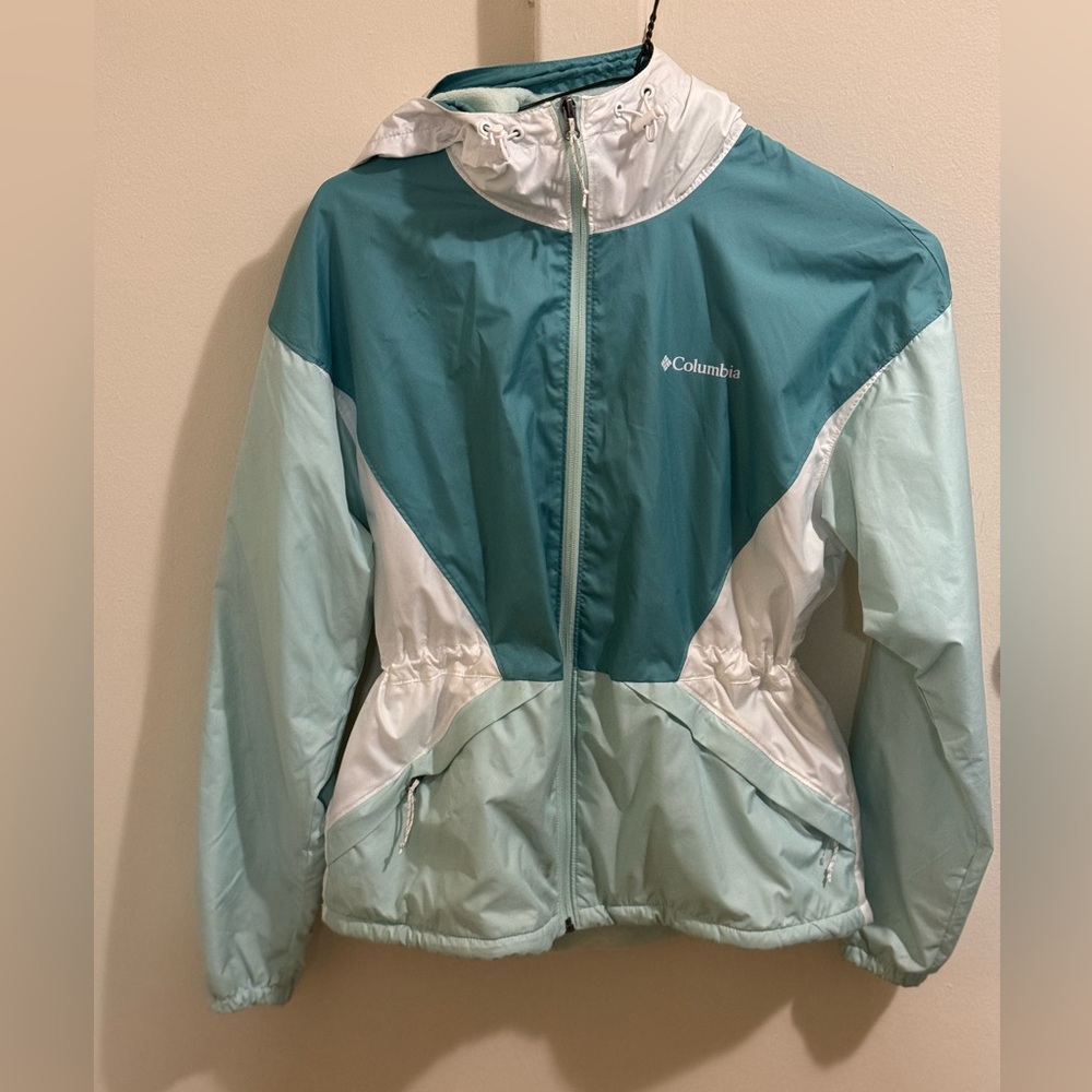 Columbia rain jacket with inside fleece